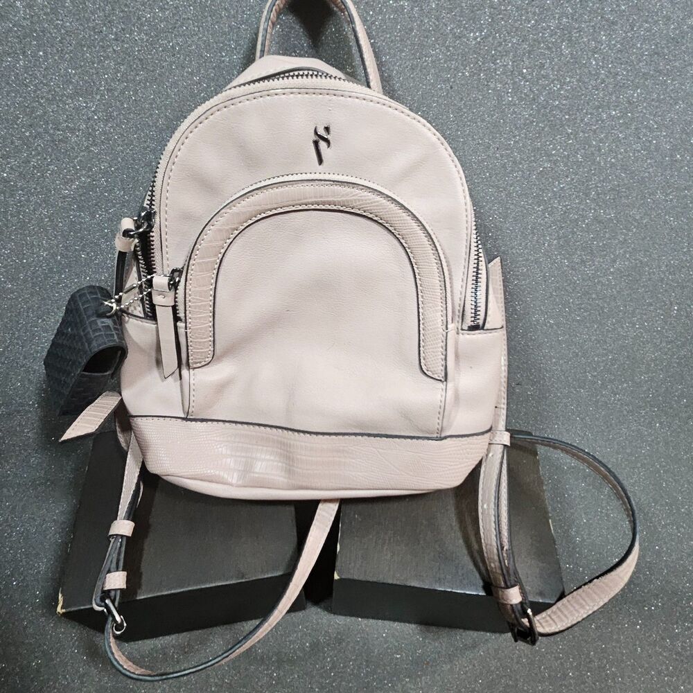 Simply Vera Vera Wang Mini Backpack Blush Taupe Faux Leather Convertible Purse
